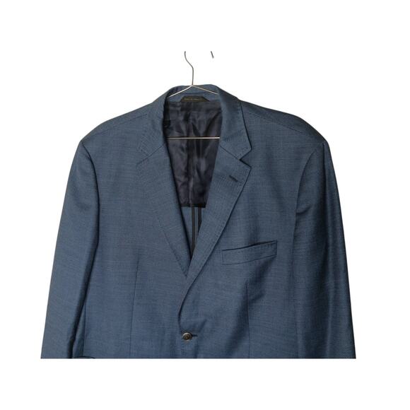 BOSS Men’s 46R Dark Blue Virgin Wool Blazer Sport Coat Croatia 3-Button 100% Woo - Picture 6 of 16